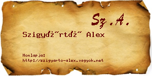 Szigyártó Alex névjegykártya