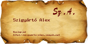 Szigyártó Alex névjegykártya
